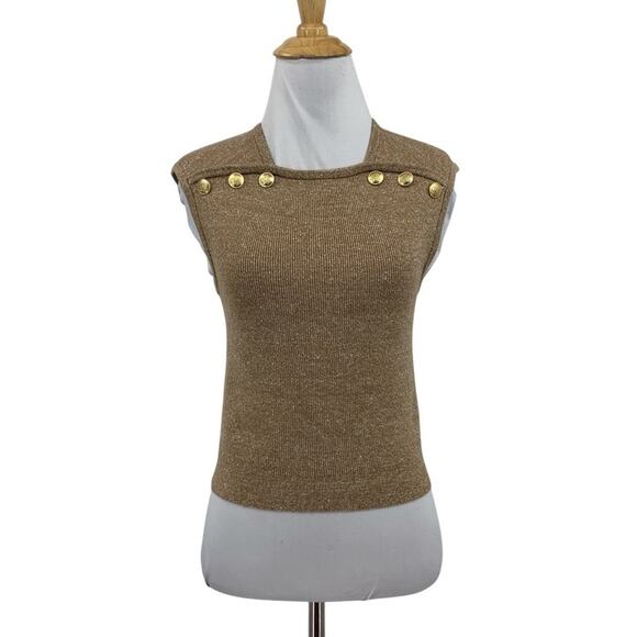 J.Crew Sweater Womens XS Extra Small Latte Merino Wool Linen Blend Crest Buttons - Picture 1 of 13